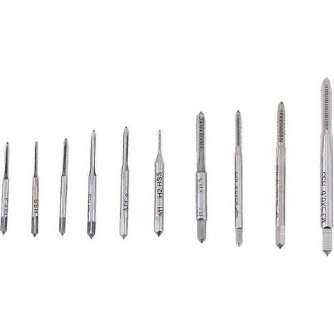 Tarauds pour filetage machine M1 à M3,5, tarauds à poinçonnage hélicoïdal, tarauds à fraiser, tarauds coniques cylindriques en titane à trois arêtes de coupe, 10 types de tarauds standard M1 (1/4)