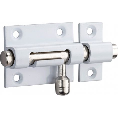 Chiusura a chiavistello per porta, ottone bianco lucido, scrocco Ø 8mm, 40x30mm - THIRARD