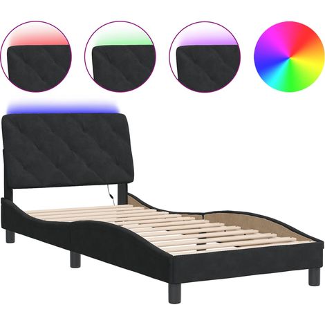 Maison Exclusive - Giroletto con LED senza Materasso Nero 90x200 cm in Velluto