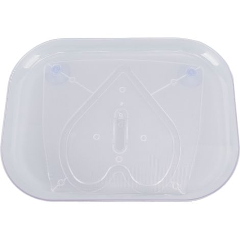 Plateau tournant pour réfrigérateur, en acrylique transparent, rectangulaire, avec ventouses. (1/5)