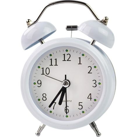 Réveil de chambre, horloge à quartz rétro classique ultra silencieuse en métal avec rétroéclairage, idéale pour le bureau, le dressing, la table de chevet ou les voyages.