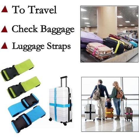 Justerbara Bagageremmar Bagagerem Bärremmar Resväska Resväska Tillbehör 4-Pack