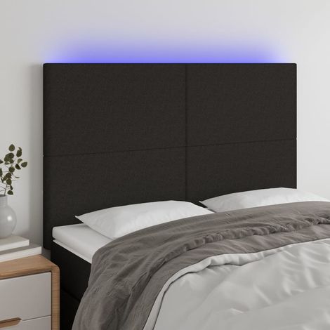Tête de lit Décoratif à LED Noir 144x5x118/128 cm Tissu -BV76379 (1/5)
