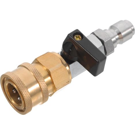 Robinet à Boisseau Sphérique en Acier Inoxydable 3/8 pour Nettoyeur Haute Pression, Compatible Tuyau Haute Pression, Nettoyage de Voiture et Moteur, Accessoire Pratique (1/5)