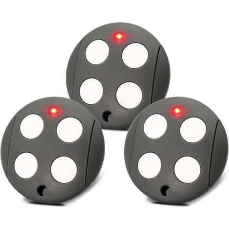 433,92 MHz Telecommande Portail, Lot de 3 Telecommande Porte de Garage Compatible avec Telecommande Mhouse GTX4, Rolling Code, 4 Canaux