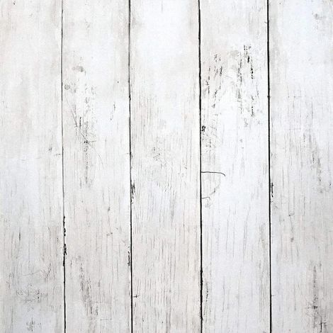 Papier peint autocollant aspect bois 44 cm x 15 m Film autocollant pour mur Blanc Bois Revêtement mural Autocollant vinyle Aspect bois pour mur armoire table Décor (1/5)
