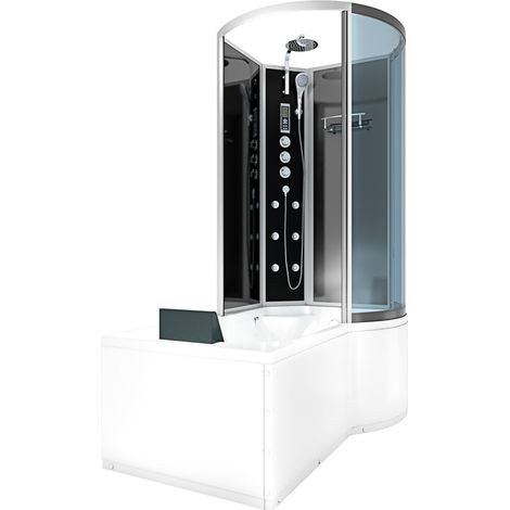 Kombination Badewanne Dusche K50-L33 Duschtempel 170x100 cm (1/5)