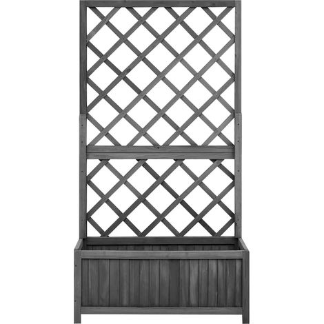 Maison Exclusive - Fioriera con Traliccio Nera 70x30x135 cm in Massello di Abete (1/5)