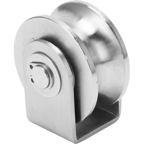 U-Nut-Rolle für Schiebetor, Edelstahlschiene, Industrie-Laufwagenrad, 48 mm Durchmesser, robuste Führungsrolle. (1/5)