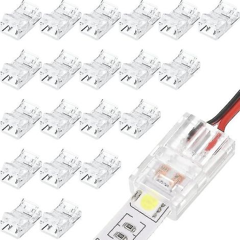 20 adaptateurs étanches pour ruban LED RGB, connecteurs sans soudure pour éclairage 5/12/24 V (1/5)