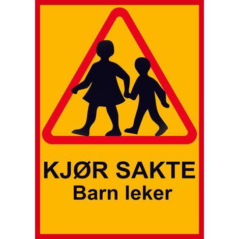 Filiyano-Ralentissez, des enfants jouent - Panneau / Panneau d'avertissement - Panneau de signalisation 380 A3 1-Pack (NON) (1/2)