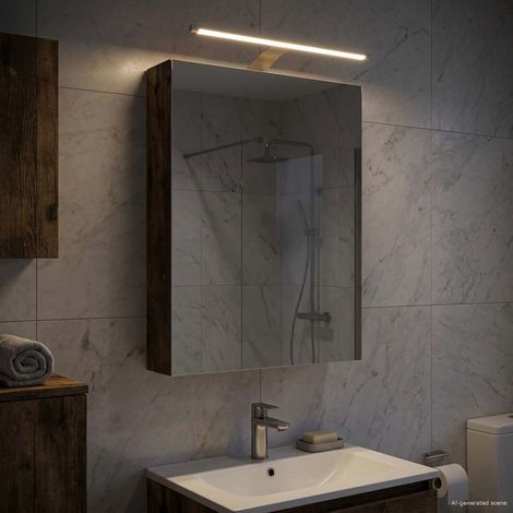 Armario con espejo de baño Roble ahumado 40 x 10,5 x 60,5 cm