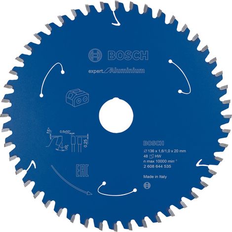 Bosch Kreissägeblatt Expert for Aluminium für Akku-Handkreissägen 136 x 1,6 / 1 x 20 48 Zähne - 2608644535 (1/10)
