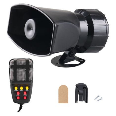 RHG Sirène d'alarme 12V pour voiture, camion, bateau7 sons : klaxon, alarme incendie, ambulance, policePuissance 100W, 120 dB (1/5)