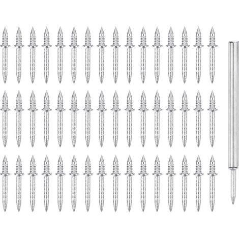50Pcs Clou de Plinthe à Double Tête Sans Couture Argent (1/5)