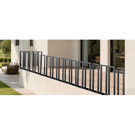 Randaco 100cm SchwarzTreppengeländer U-Form Eisen Handlauf Geländer, Eisengeländer Innen und Außen Universal Seitlich montiert