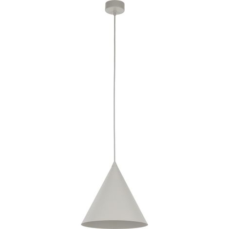 Pendelleuchte Metall rund Ø 25 cm H: max. 160 cm Beige E27 Retro Hängeleuchte (1/5)