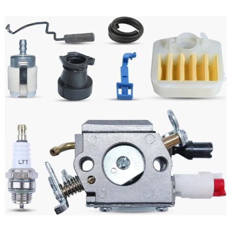 Kit carburatore per Husqvarna 340 345 346 XP 350 351 353. Sostituisce l'OEM 503283208. Include filtro dell'aria, candela, tubo del carburante, collettore di aspirazione, ecc.