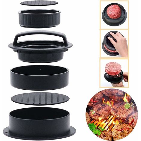 Pressa per hamburger 3 in 1 Pressa per hamburger Pressa per hamburger Pressa per hamburger per polpette o hamburger perfetti Accessori per griglia resistente Pr (1/5)