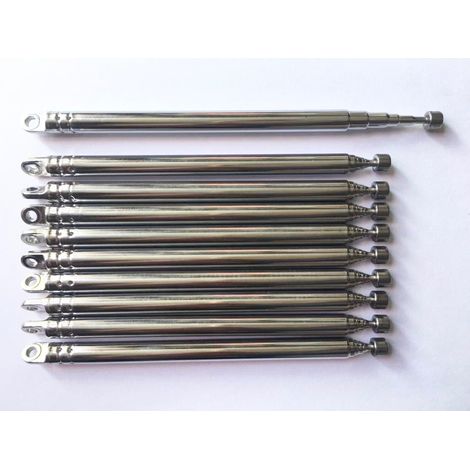 Radio telescopic antenna 7097-7-section flat telescopic antenna, 12.3cm retractable, 53cm extendable, 3mm aperture, no connector. (1/3)