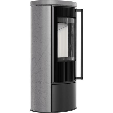 KRATKI ERIK Ø150 5,5 kW Keramikofen GRAY SATIN mit Keramikabdeckung (1/5)