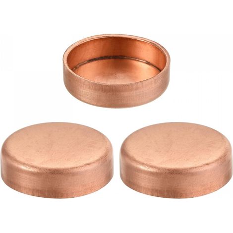 Cuivre Terminal Capuchon Tuyau Raccord 22mm(7/8") DI 3pcs (1/5)