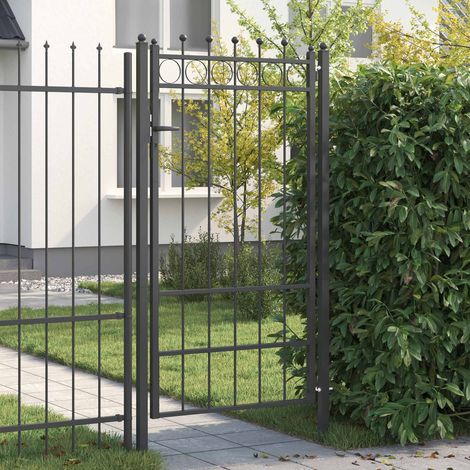 Puerta de cerca HORST 100 x 175 cm Metal Negro Con cerradura
