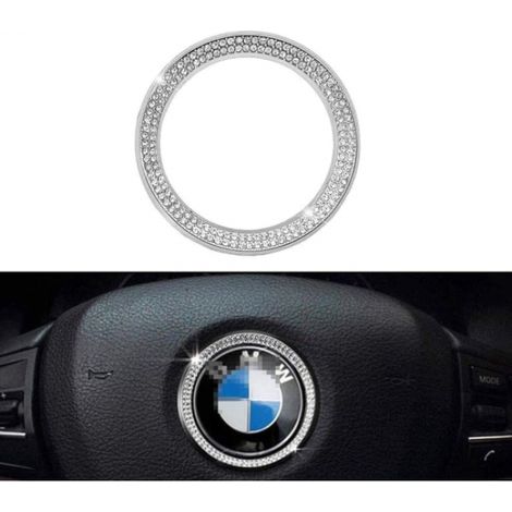 Autocollants de volant à strass brillants, accessoires de voiture, mode (1/4)