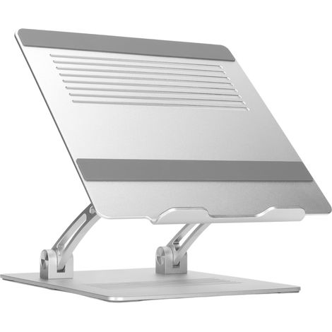 Support rafraîchissant pour PC portable en alliage d'aluminium argenté, réglable et multifonctionnel (1/5)