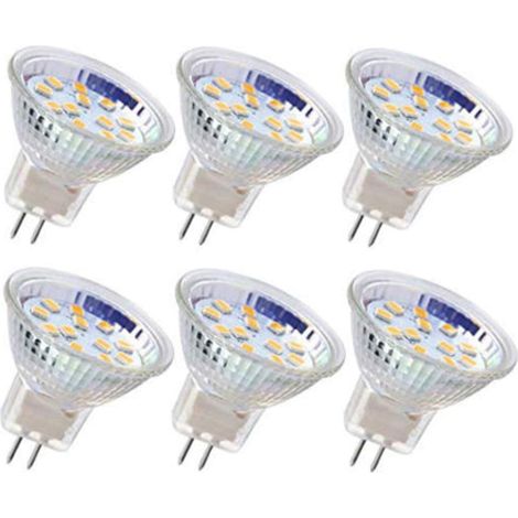 6 Stück LED-Leuchtmittel, MR11, Strahler, GU4-Leuchtmittel, 3 W, 18 LEDs, Halogenlampen, 20 W-Äquivalent, nicht dimmbare LED-Leuchtmittel, 12 V AC/DC für Heim- und Landschaftsschienenbeleuchtung (Warm