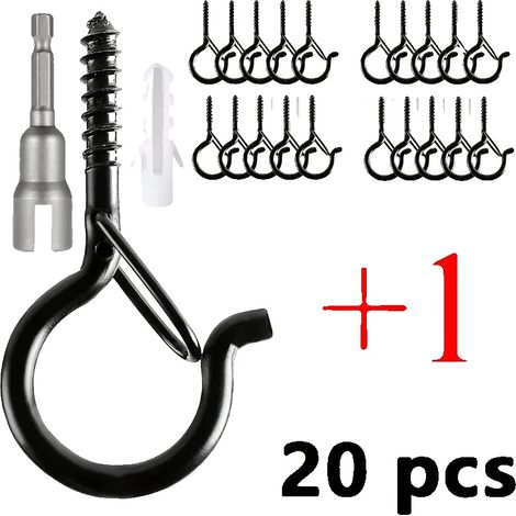 Crochets à vis anti-vent, Clips de sécurité, Solutions de suspension polyvalentes, 20 Pcs avec prise (1/2)