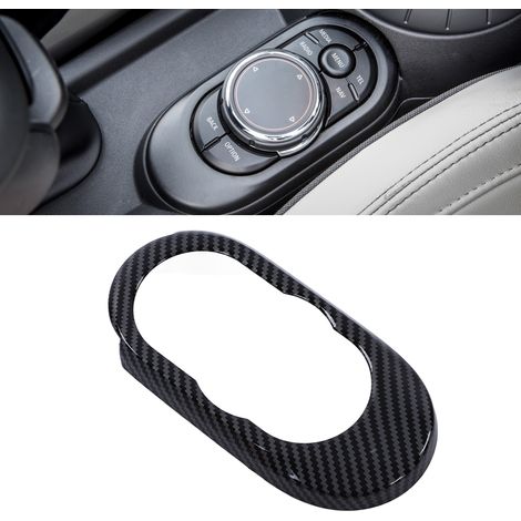 Manchon de commande multimédia style fibre de carbone pour Mini Cooper F55 F56 F57 2014‑2021