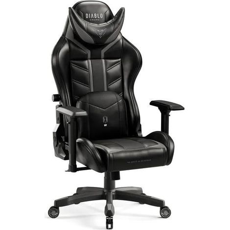 Diablo-Chairs Diablo X-Ray silla gaming negra gris cómoda (1/3)