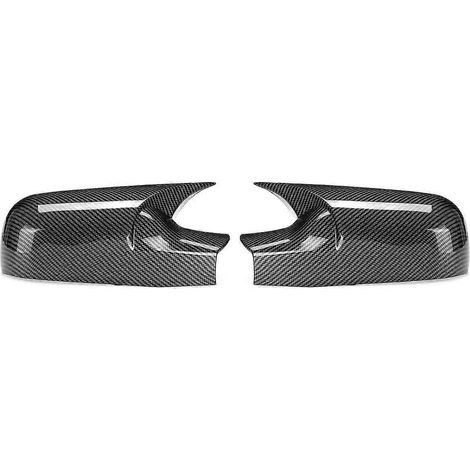Glänzend schwarzer/Carbonfaser-Außenspiegelkappe für Renault Megane 2 MK2 (2002–2009) – Außenspiegelkappe aus Carbonfaser