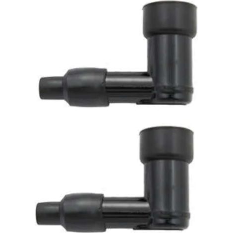 2x Antiparasite 90° universel type NGK en résine et caoutchouc noir Cyclo Scooter Capuchon Protection Bougie Tondeuse Tracteur