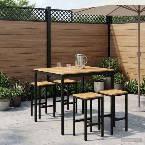 vidaXL Mesa de Bar para Jardín NAARDEN Blanco y Negro (1/5)