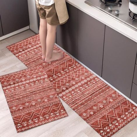 Tapis Cuisine - 40x60 cm et 40x120 cm - Antidérapant - Pour Evier Salle De Bain Bureau - 2 Pièces (1/2)