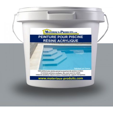 Peinture pour piscine résine Acrylique - 5 L Gris béton - MATPRO (1/4)