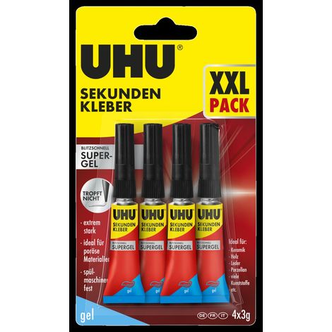 UHU Sekundenkleber blitzschnell 4 x 3 g Gel
