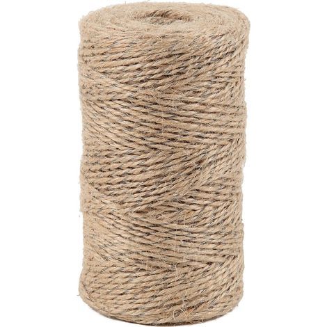 1 Bobine Ficelle, Diamètre 1,4mm, Longueur 190m, Jute Naturel, Fil Acier Intérieur, Jardinage Bricolage (1/5)
