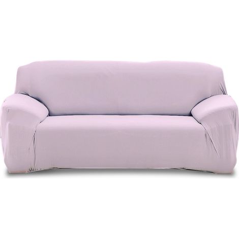 4352 Funda para sofá de dos plazas color liso y tela elástica muy fácil de poner  Color: Lila light