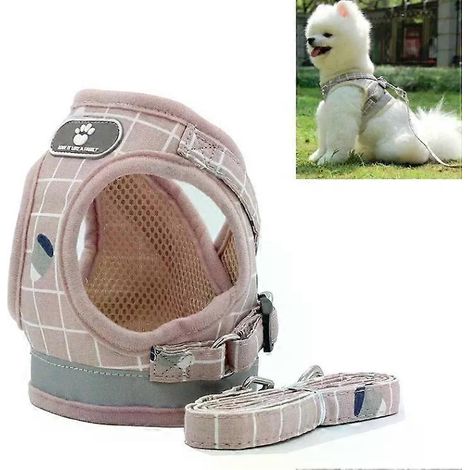 Gilet réfléchissant pour animaux avec corde de traction - Respirant XS Pink Grid par Pink Grid (1/2)