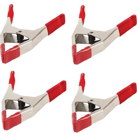 X4 Bessey Metal Spring Clamp Heavy Duty 25mm Opening PVC Grips and Faces XM3EU (1/4)