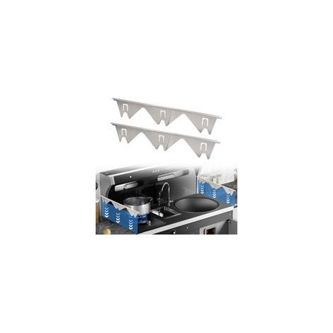 Lot de 2 couvre-cuisinières à gaz en acier inoxydable, bande de jonction rétractable de 35 à 70 cm, résistant à la chaleur entre la cuisinière et le comptoir, couvre-espace de cuisinière (argenté)