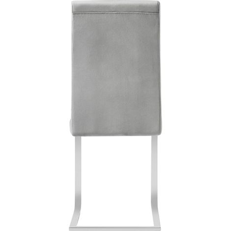 Chaise cantilever en velours avec dossier haut, lot de 2 chaises de salle à manger métalliques 40x100x51 cm (1/5)