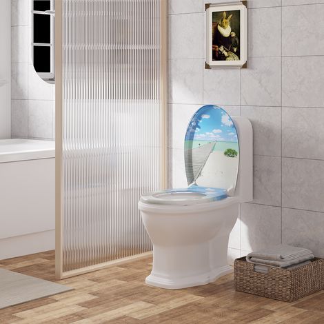 WOLTU Toilettendeckel mit Absenkautomatik Toilettensitz Klodeckel Softclose Klobrille WC Deckel abnehmbar Toilettenbrille mit verstellbaren Scharnieren Oval