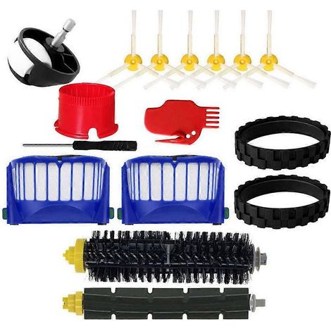 Pour I robot Roomba 610 620 625 635 645 651 664 675 676 681 685 689 690 695 filtres HEPA brosses principales latérales universel roue (1/5)