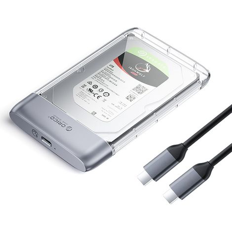Boîtier transparent TX25C3 pour disque dur/SSD 2,5 pouces, USB-C 5 Gb/s (1/4)