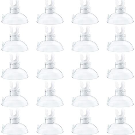Aquarium Ventouse Pinces pour Tuyau d'air Standard 4-6 mm DI Support de Tuyau d'air Transparent Accessoires pour Pinces d'aération d'aquariums, Paquet de 20 (1/5)