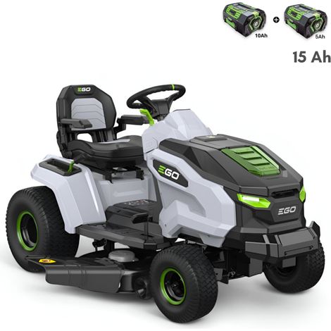 Tondeuse électrique autoportée avec pack batteries 15 Ah et chargeur mural, coupe mulching 107 cm - EGO TR4201E (1/5)